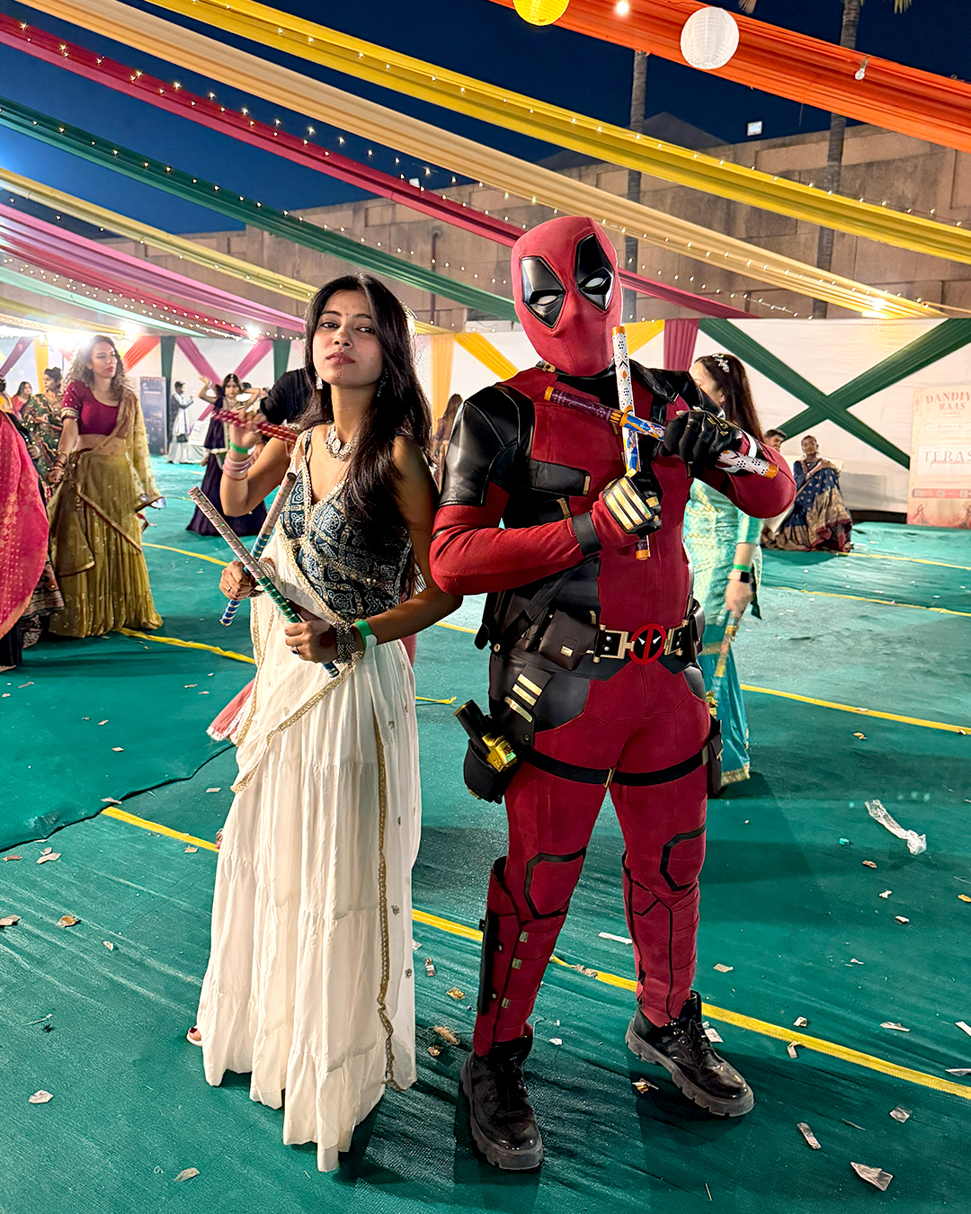 Deadpool Joins Delhi’s dandiya celebrations