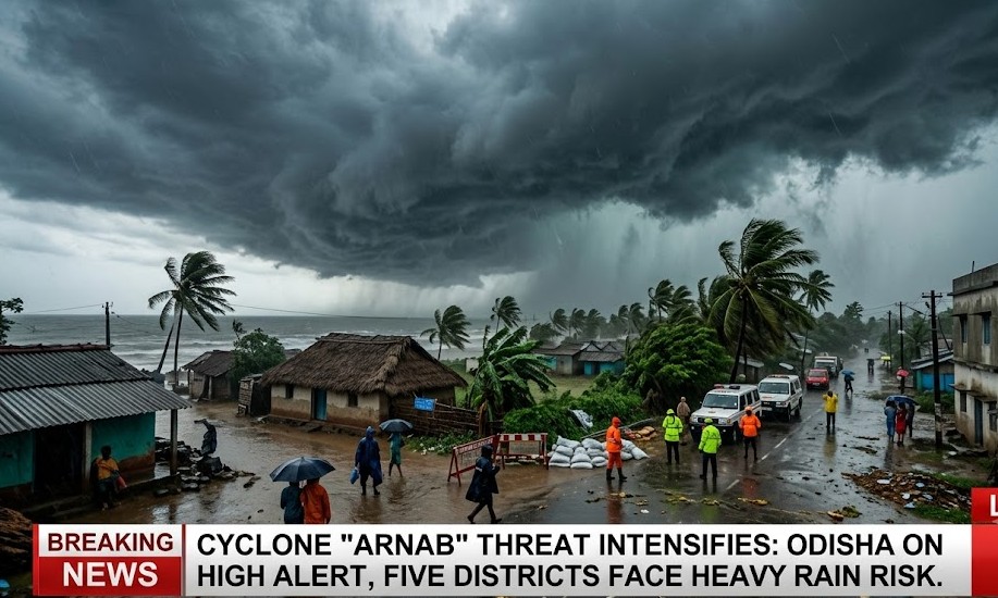 Cyclone ‘Arnab’ Threat Intensifies: Odisha on High Alert, Five Districts Face Heavy Rain Risk
