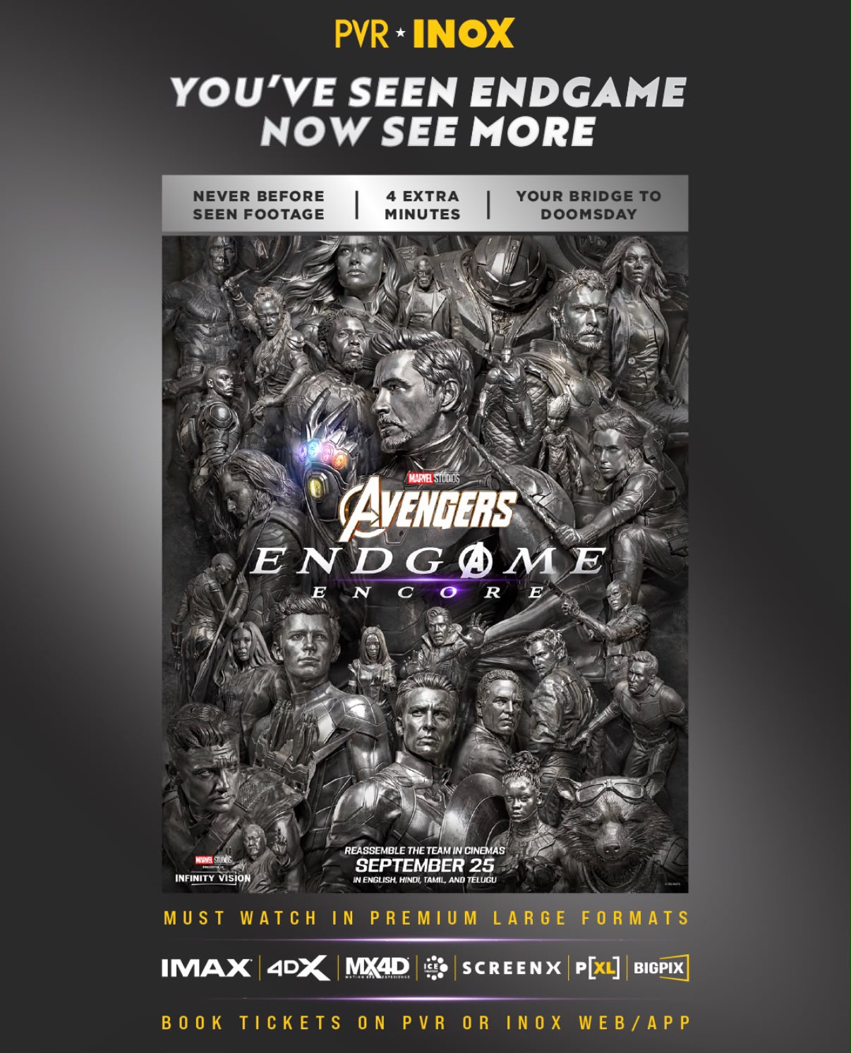 PVR INOX Brings Marvel Studios’ Avengers: Endgame Encore Back to the Big Screen from September 25